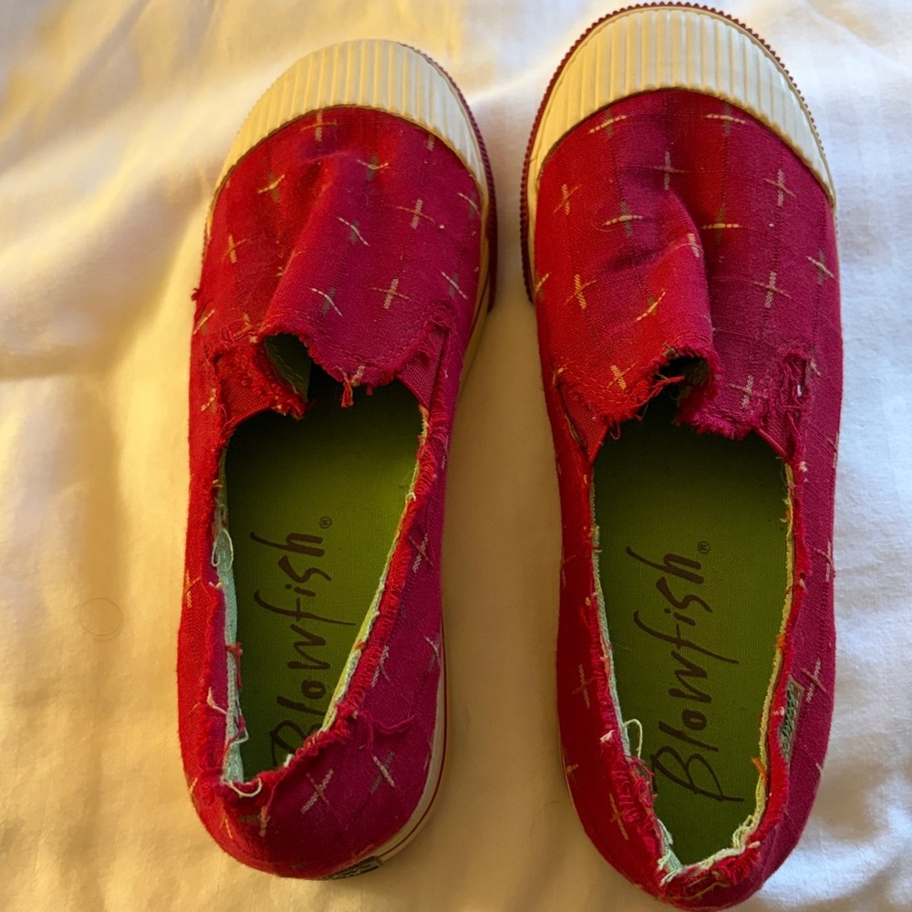 Blowfish Red and Cream Casual Slip-On Shoes